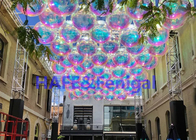 700w Durable Hanging Inflatable Balloon Decoration Mirror Ball For Advertising 3m