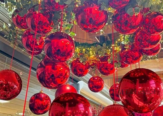 Custom Inflatable Mirror Ball PVC Decorative Balloon Gold Silver
