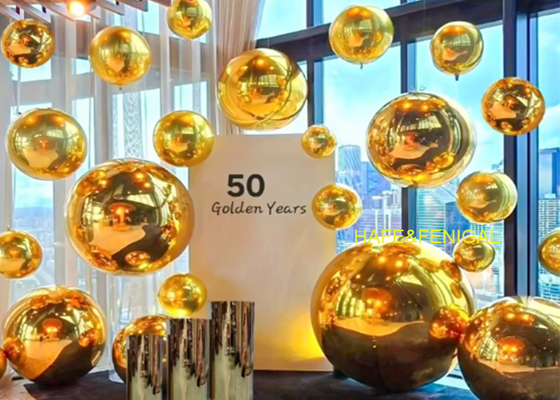 1.5m Double Layer Thick Durable PVC Golden Mirror Balloons For Birthday Party Decoration