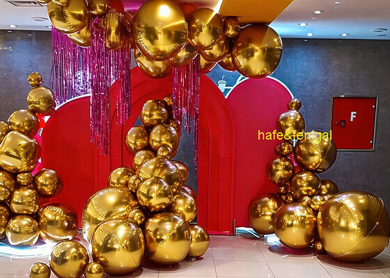 Reusable 0.8mm PVC Reflective Mirror Balloons Compatible With Foil Balloons