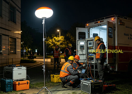Φως αερόστατου LED 200W με προστασία από το νερό IP65 και διπλή ισχύ AC/DC για επαγγελματική χρήση στο πεδίο