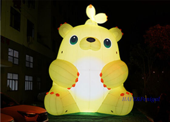 6m LED Illuminated Inflatable Sprout Bear with Customizable Design for Outdoor Events
